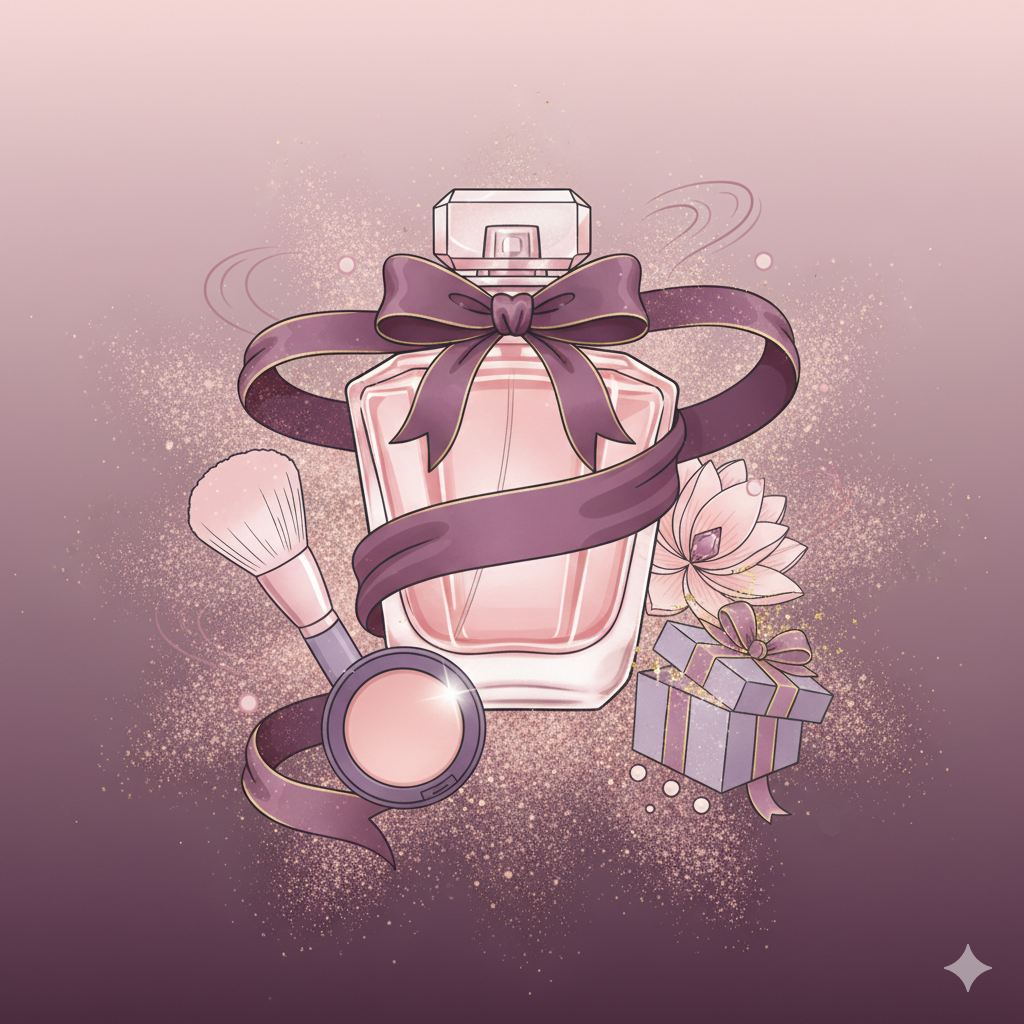 Premium cosmetics shelf visual